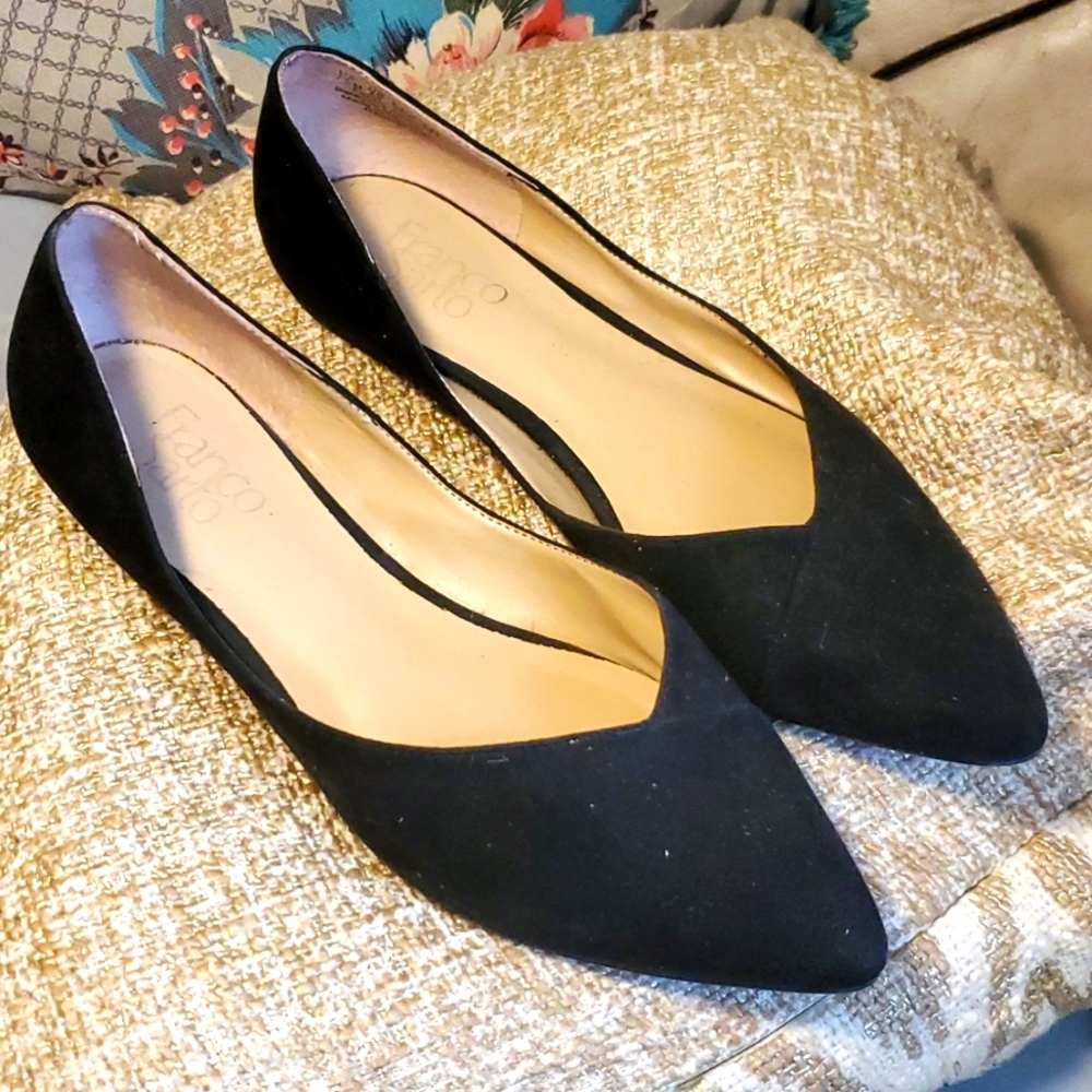 FRANCO SARTO HAVOC Almond Toe flats - Vegan Leather black 7.5